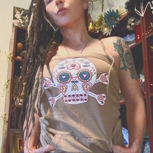 Sugar skull tube top